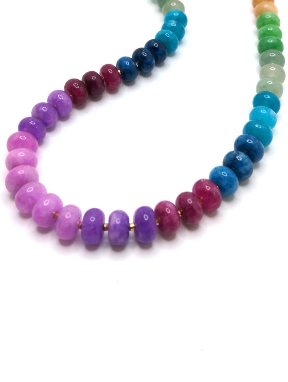 381MIDALANE Handcrafted Rainbow Stone  Necklace